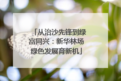从治沙先锋到绿富同兴：新华林场绿色发展育新机