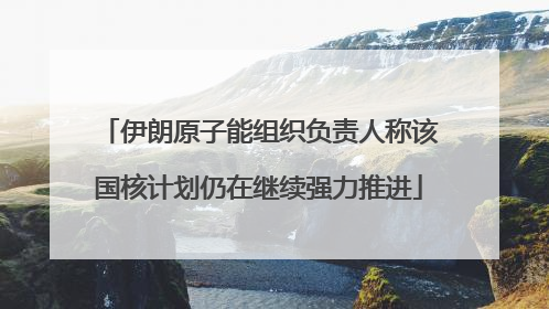 伊朗原子能组织负责人称该国核计划仍在继续强力推进