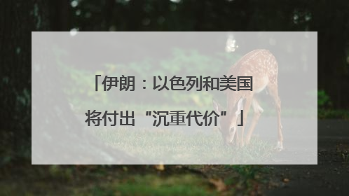 伊朗：以色列和美国将付出“沉重代价”