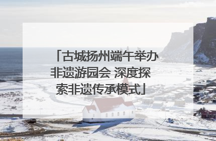 古城扬州端午举办非遗游园会 深度探索非遗传承模式