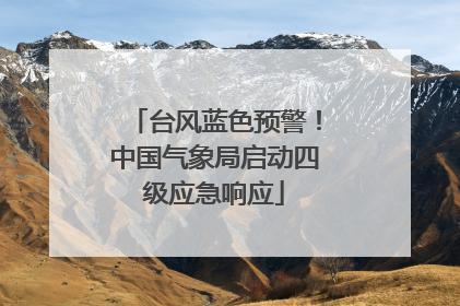台风蓝色预警！中国气象局启动四级应急响应