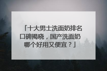 十大男士洗面奶排名口碑揭晓，国产洗面奶哪个好用又便宜？