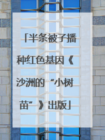 半条被子播种红色基因《沙洲的“小树苗”》出版