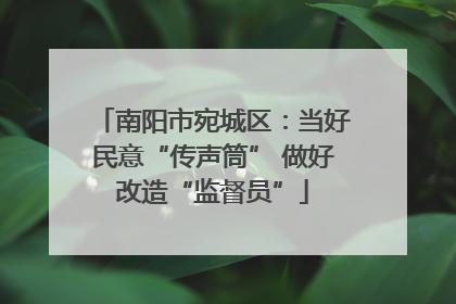 南阳市宛城区：当好民意“传声筒” 做好改造“监督员”