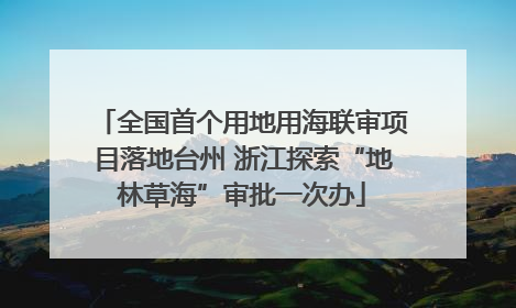 全国首个用地用海联审项目落地台州 浙江探索“地林草海”审批一次办