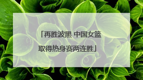 再胜波黑 中国女篮取得热身赛两连胜