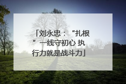 刘永忠：“扎根”一线守初心 执行力就是战斗力