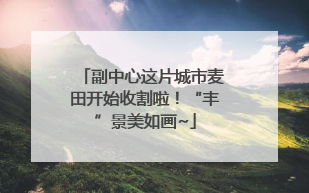 副中心这片城市麦田开始收割啦！“丰”景美如画~