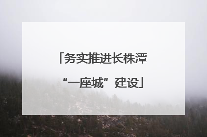 务实推进长株潭“一座城”建设