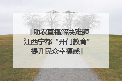 助农直播解决难题 江西宁都“开门教育”提升民众幸福感