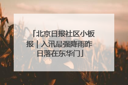 北京日报社区小板报｜入汛最强降雨昨日落在东华门