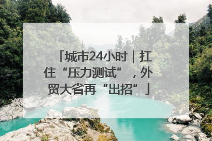 城市24小时｜扛住“压力测试”，外贸大省再“出招”
