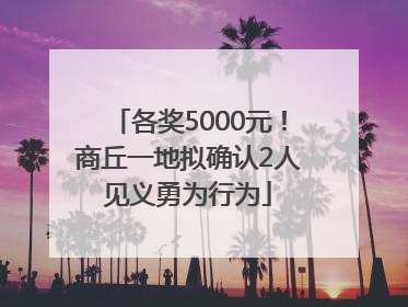 各奖5000元！商丘一地拟确认2人见义勇为行为
