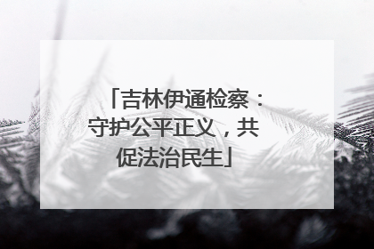 吉林伊通检察：守护公平正义，共促法治民生