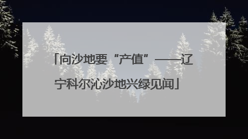 向沙地要“产值”——辽宁科尔沁沙地兴绿见闻