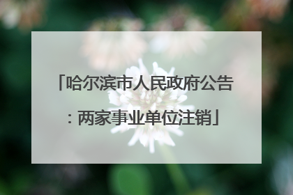 哈尔滨市人民政府公告：两家事业单位注销
