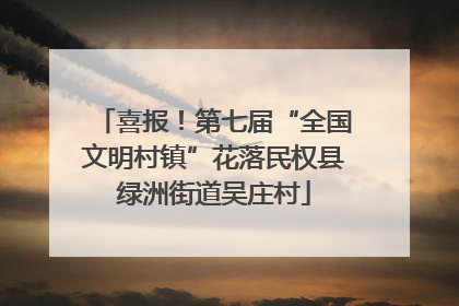 喜报！第七届“全国文明村镇”花落民权县绿洲街道吴庄村