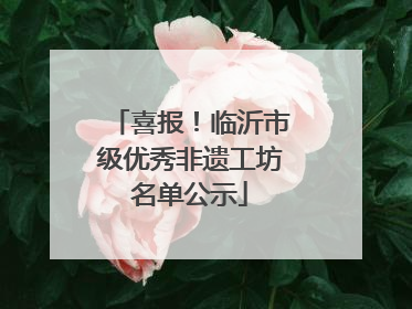 喜报！临沂市级优秀非遗工坊名单公示