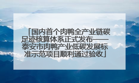 国内首个肉鸭全产业链碳足迹核算体系正式发布——泰安市肉鸭产业低碳发展标准示范项目顺利通过验收
