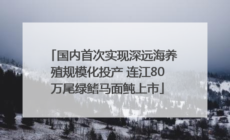国内首次实现深远海养殖规模化投产 连江80万尾绿鳍马面鲀上市