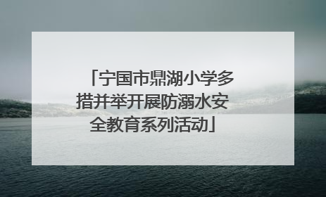 宁国市鼎湖小学多措并举开展防溺水安全教育系列活动
