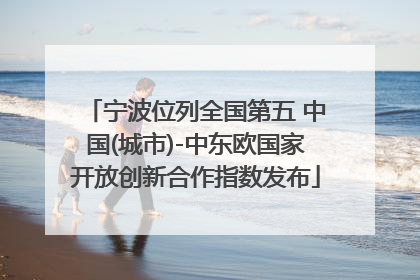 宁波位列全国第五 中国(城市)-中东欧国家开放创新合作指数发布