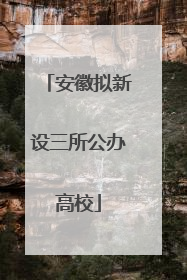 安徽拟新设三所公办高校