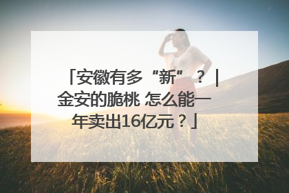 安徽有多“新”？｜金安的脆桃 怎么能一年卖出16亿元？