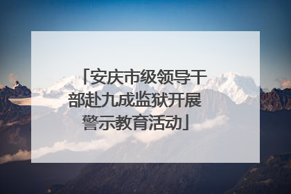 安庆市级领导干部赴九成监狱开展警示教育活动