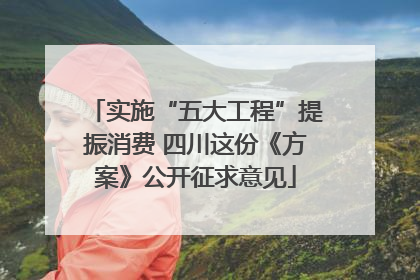 实施“五大工程”提振消费 四川这份《方案》公开征求意见