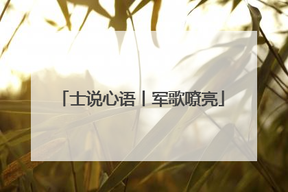 士说心语丨军歌嘹亮