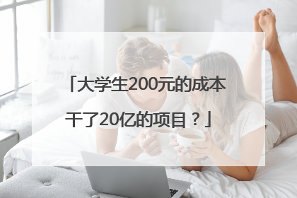 大学生200元的成本干了20亿的项目？