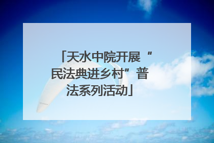 天水中院开展“民法典进乡村”普法系列活动