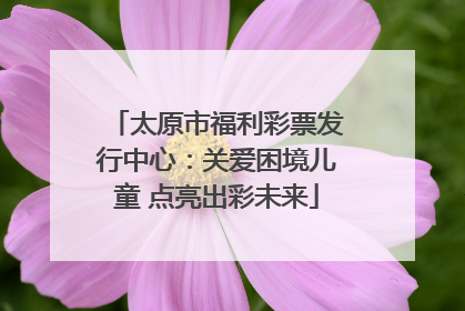 太原市福利彩票发行中心：关爱困境儿童 点亮出彩未来