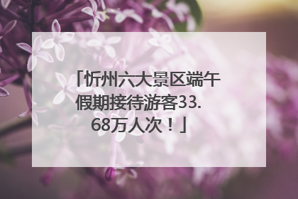 忻州六大景区端午假期接待游客33.68万人次！