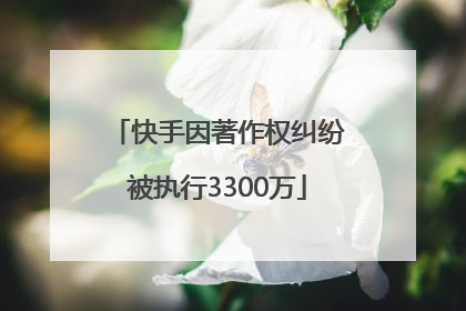 快手因著作权纠纷被执行3300万