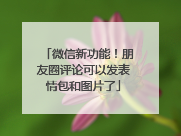 微信新功能！朋友圈评论可以发表情包和图片了