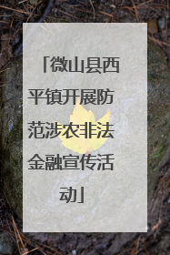 微山县西平镇开展防范涉农非法金融宣传活动