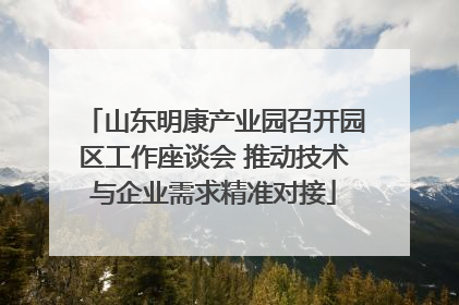 山东明康产业园召开园区工作座谈会 推动技术与企业需求精准对接