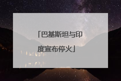 巴基斯坦与印度宣布停火