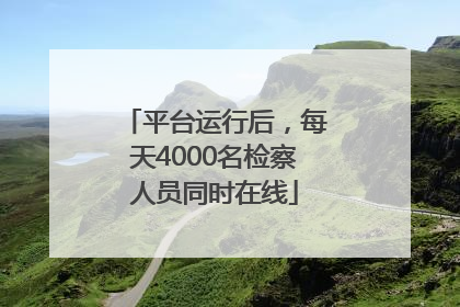 平台运行后，每天4000名检察人员同时在线