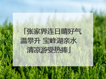 张家界连日晴好气温攀升 宝峰湖亲水清凉游受热捧