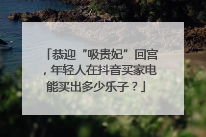 恭迎“吸贵妃”回宫，年轻人在抖音买家电能买出多少乐子？