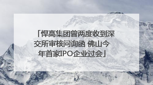 悍高集团曾两度收到深交所审核问询函 佛山今年首家IPO企业过会