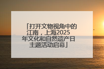 打开文物视角中的江南，上海2025年文化和自然遗产日主题活动启幕