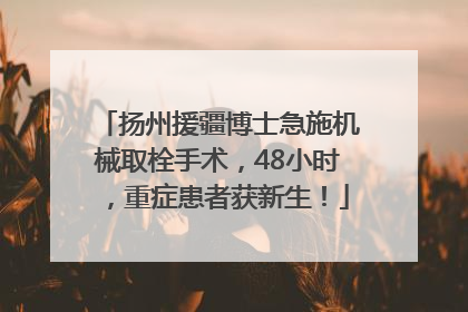 扬州援疆博士急施机械取栓手术，48小时，重症患者获新生！