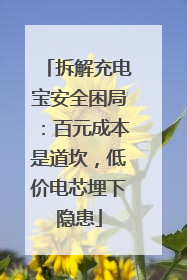 拆解充电宝安全困局：百元成本是道坎，低价电芯埋下隐患