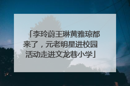 李玲蔚王琳黄雅琼都来了，元老明星进校园活动走进文龙巷小学