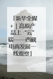 新华全媒+｜高原产品上“云”端——西藏电商发展一线观察