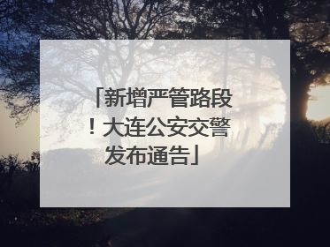 新增严管路段！大连公安交警发布通告